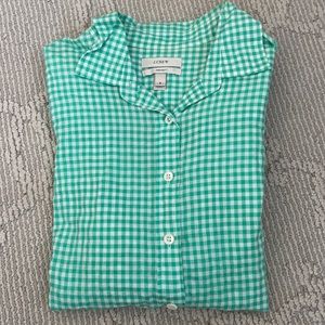 Jcrew Green Gingham Shirt